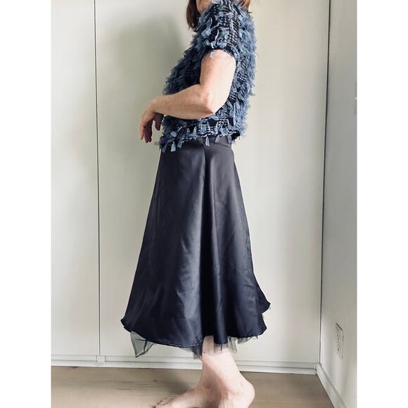 Y2K Byer Tulle Black AlIen Satin Skirt Waist 27" Small Goth wimsygoth Withcy - Picture 4 of 9